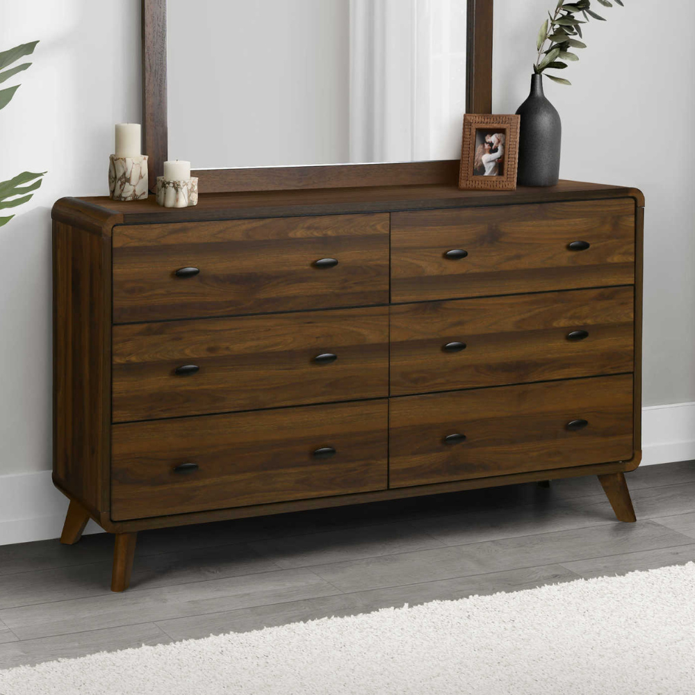 6-Drawer Chest in Walnut Finish - Monarch (I5231)