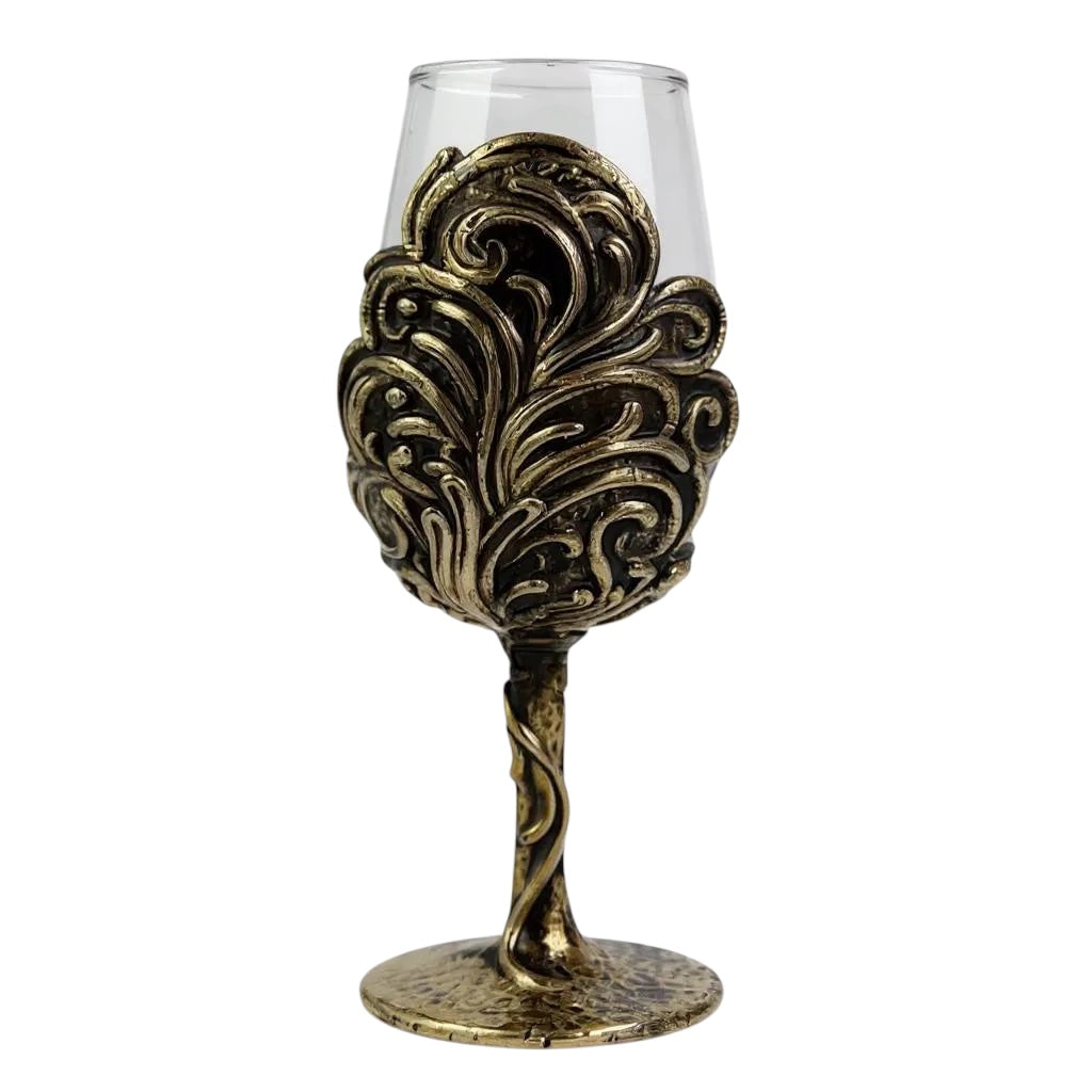 Set of 2/Set of 4 - Intricate Leaf/Ambi Design Wine Glasses