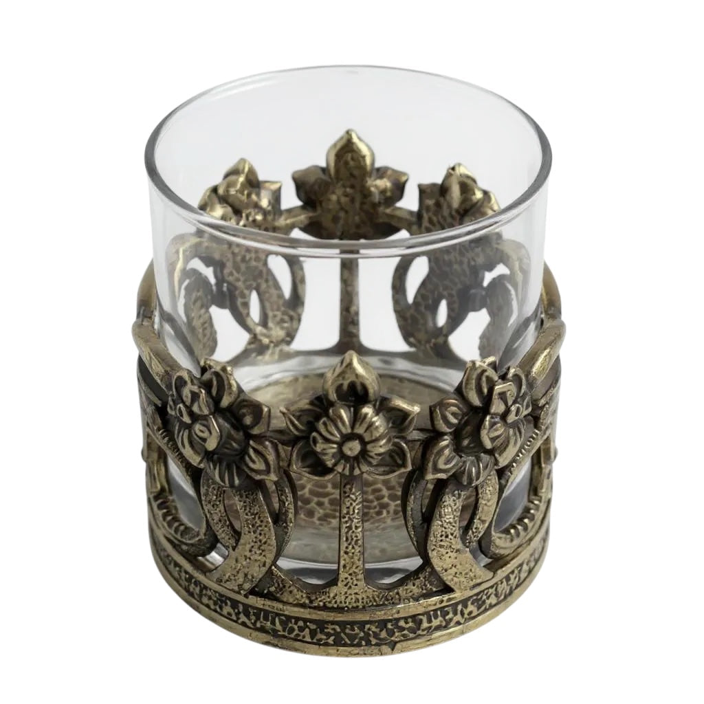 Set of 2 & Set of 4 - Crown Dragon Whisky Glasses | Juice Glasses | Drinkware | Statement Barware | Gold, Silver or Antique Finish