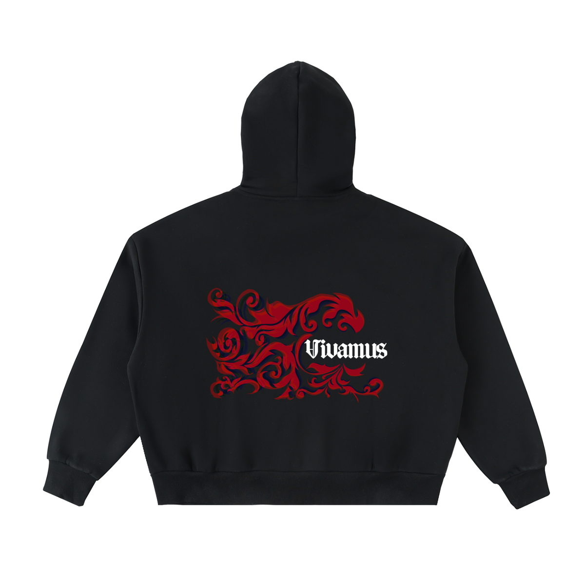 Fleeced Full-Zip Boxy Hoodie