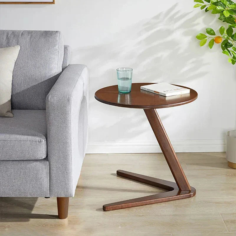 Solid Wood Round Side Table