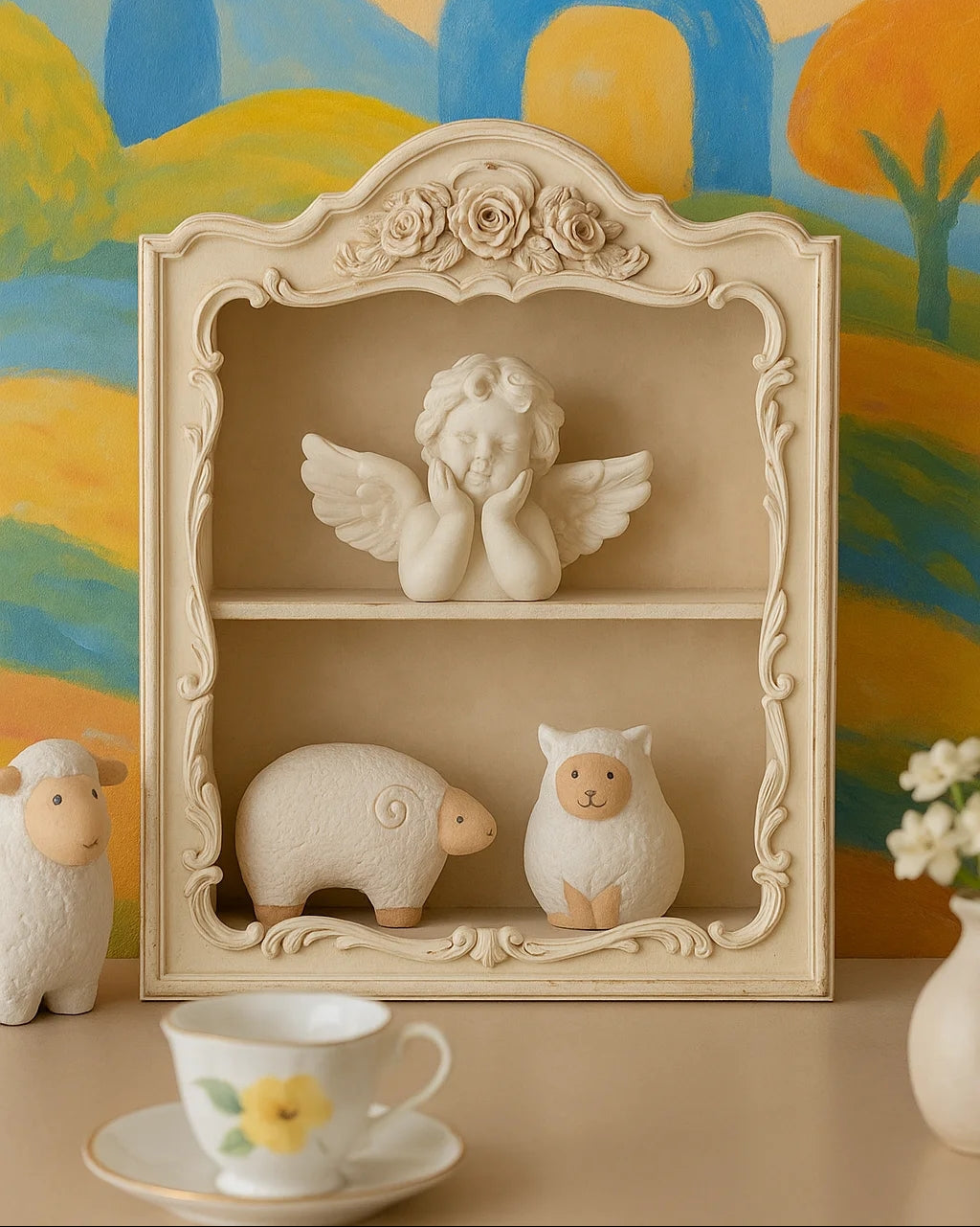 Étagère de rangement rétro française