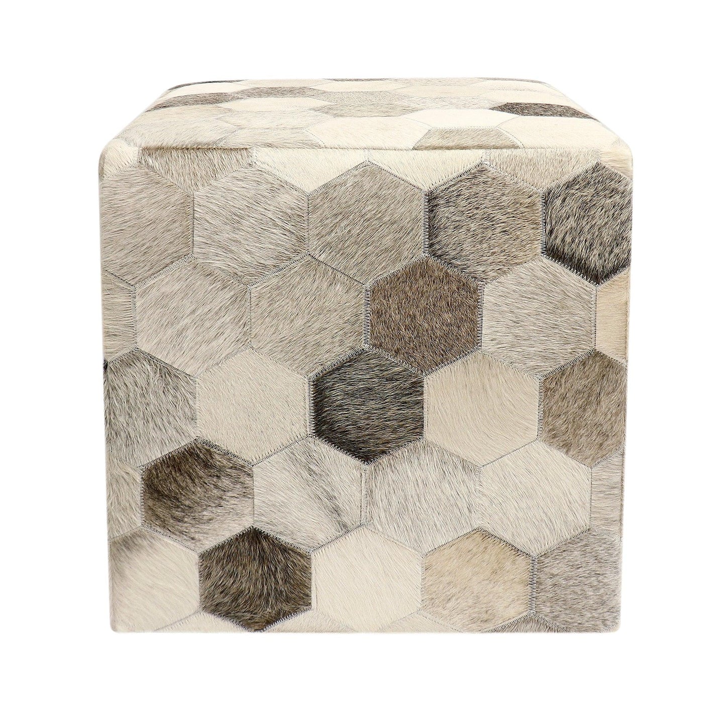 Canvello Cowhide Pouf Ottoman