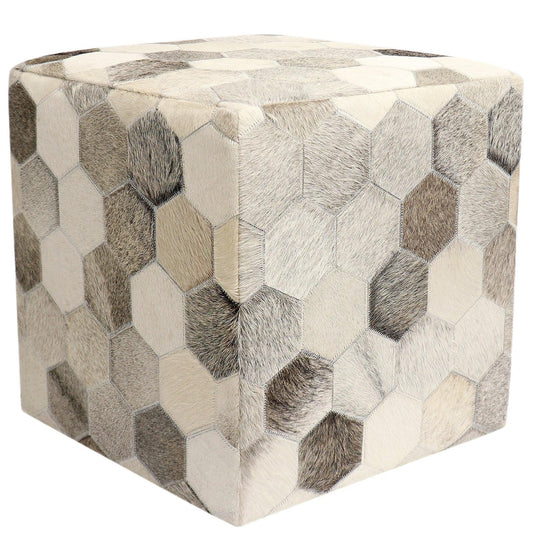 Canvello Cowhide Pouf Ottoman