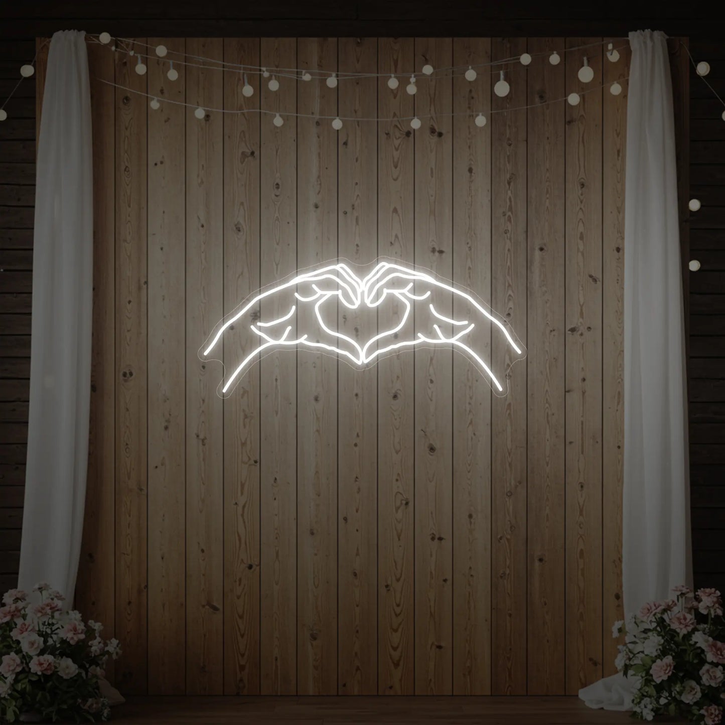 Heart Hands Neon Sign