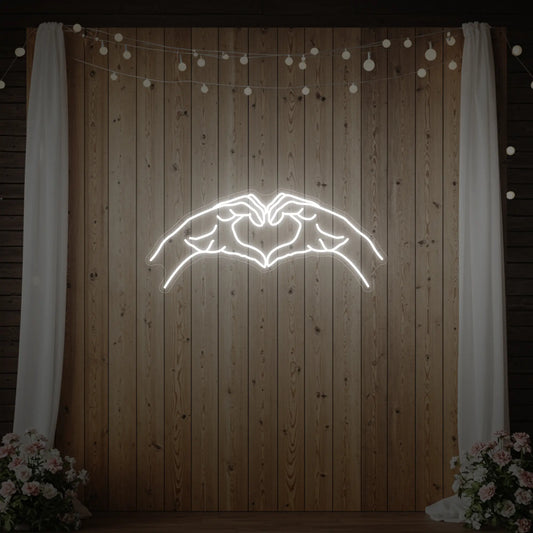 Heart Hands Neon Sign
