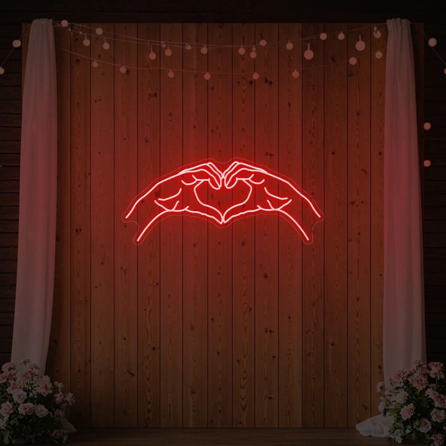 Heart Hands Neon Sign