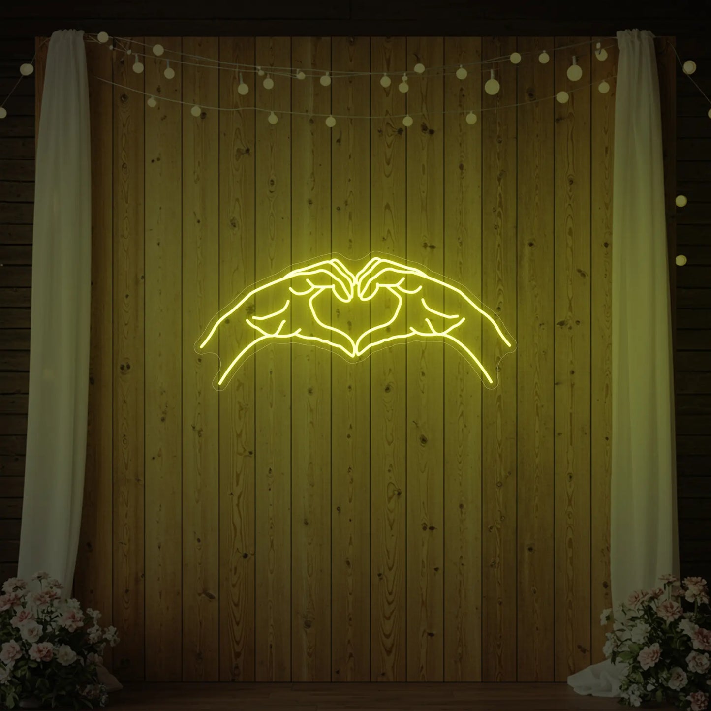 Heart Hands Neon Sign
