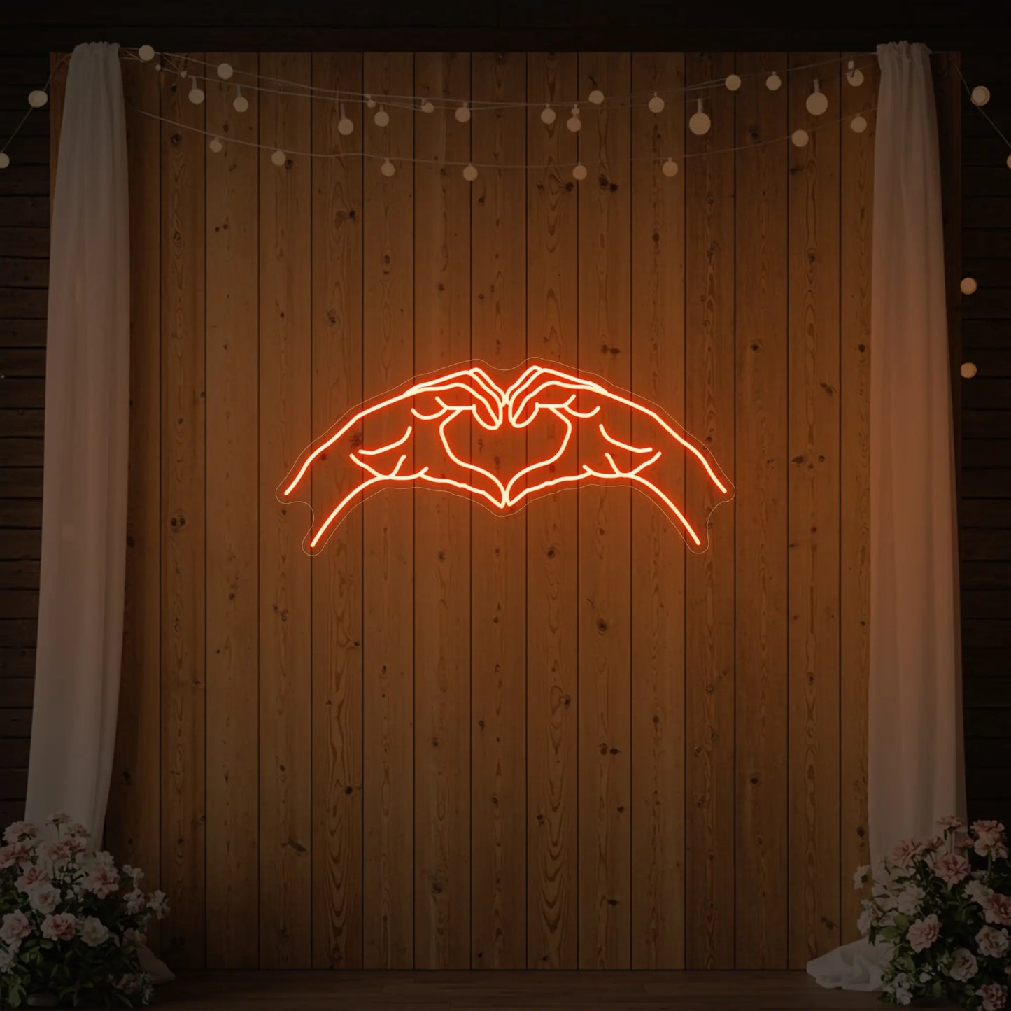 Heart Hands Neon Sign
