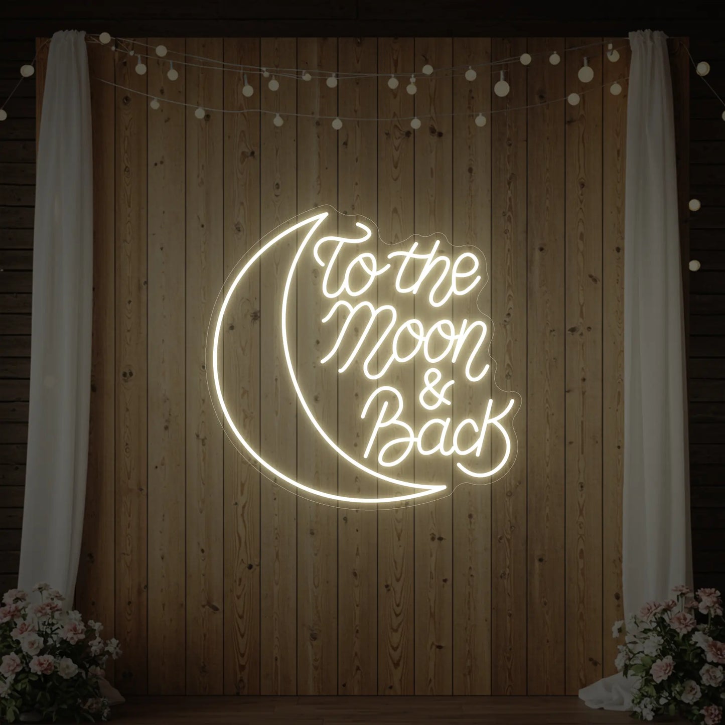 Enseigne néon To The Moon & Back V1