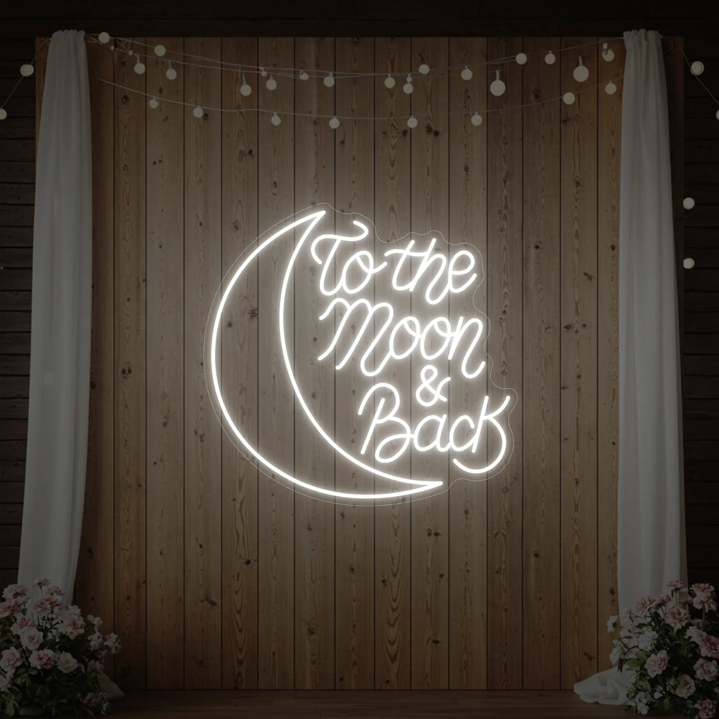 Enseigne néon To The Moon & Back V1