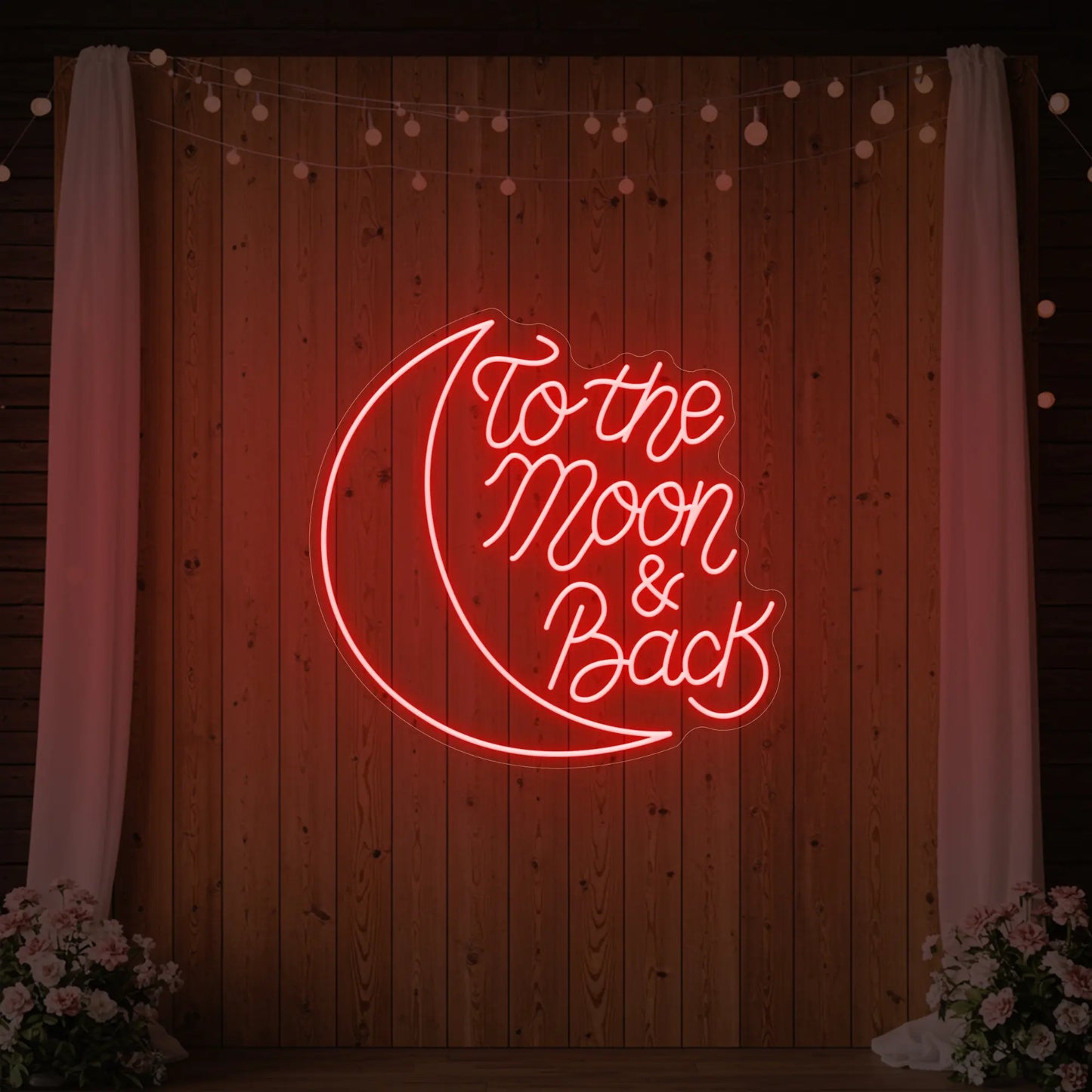 Enseigne néon To The Moon & Back V1