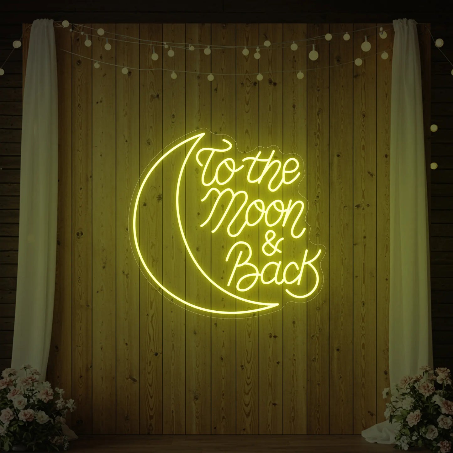 Enseigne néon To The Moon & Back V1