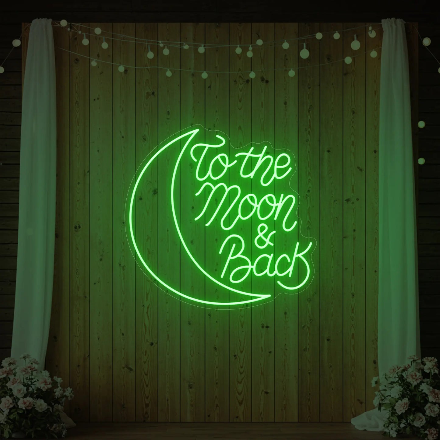 Enseigne néon To The Moon & Back V1