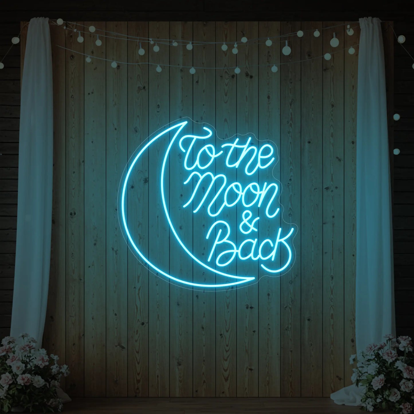 Enseigne néon To The Moon & Back V1