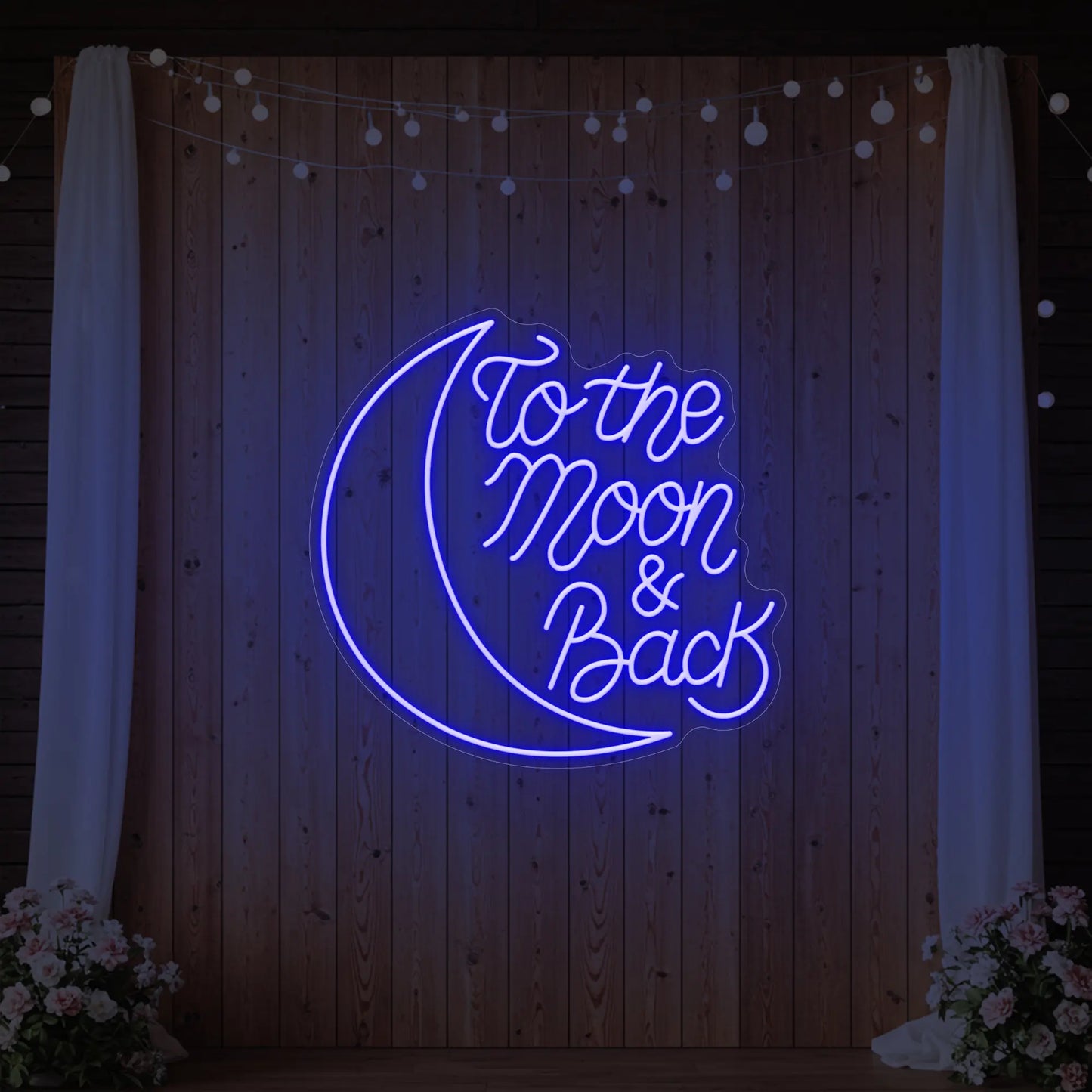 Enseigne néon To The Moon & Back V1