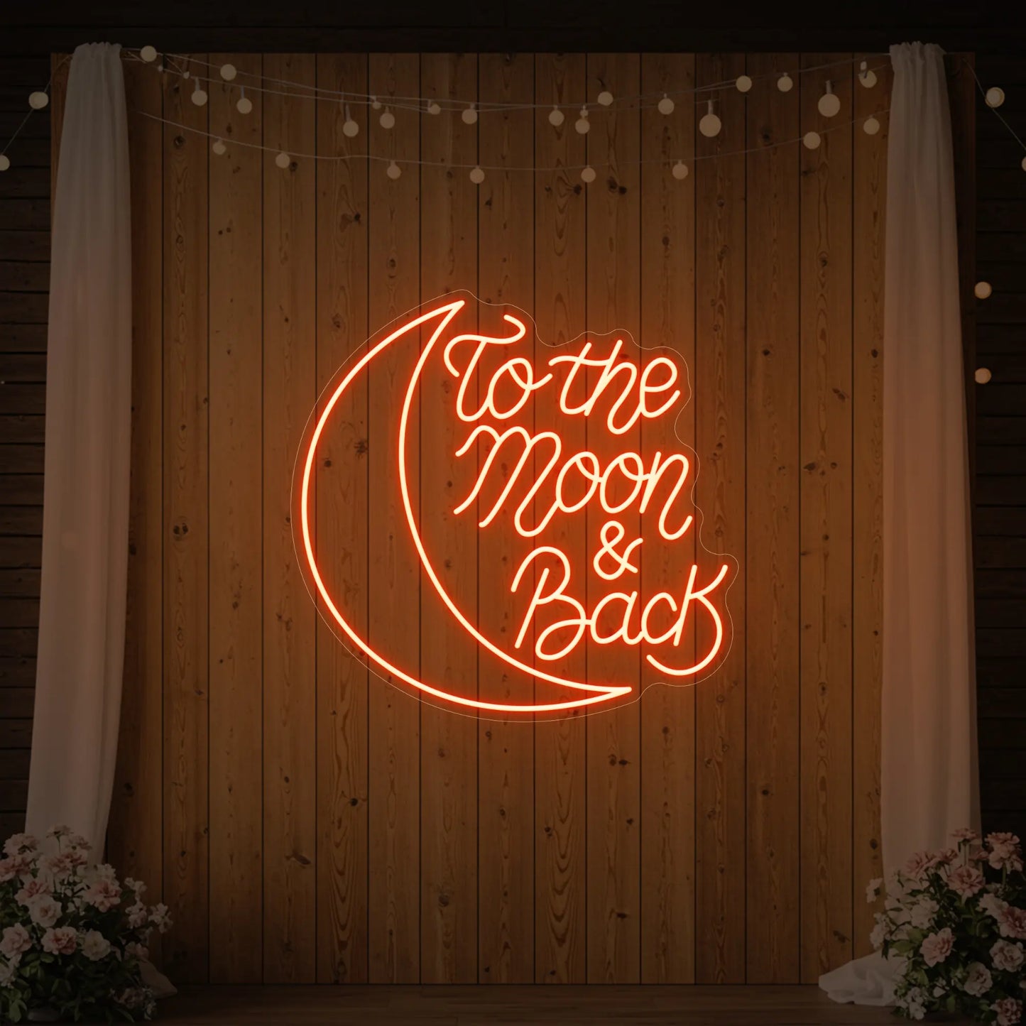 Enseigne néon To The Moon & Back V1