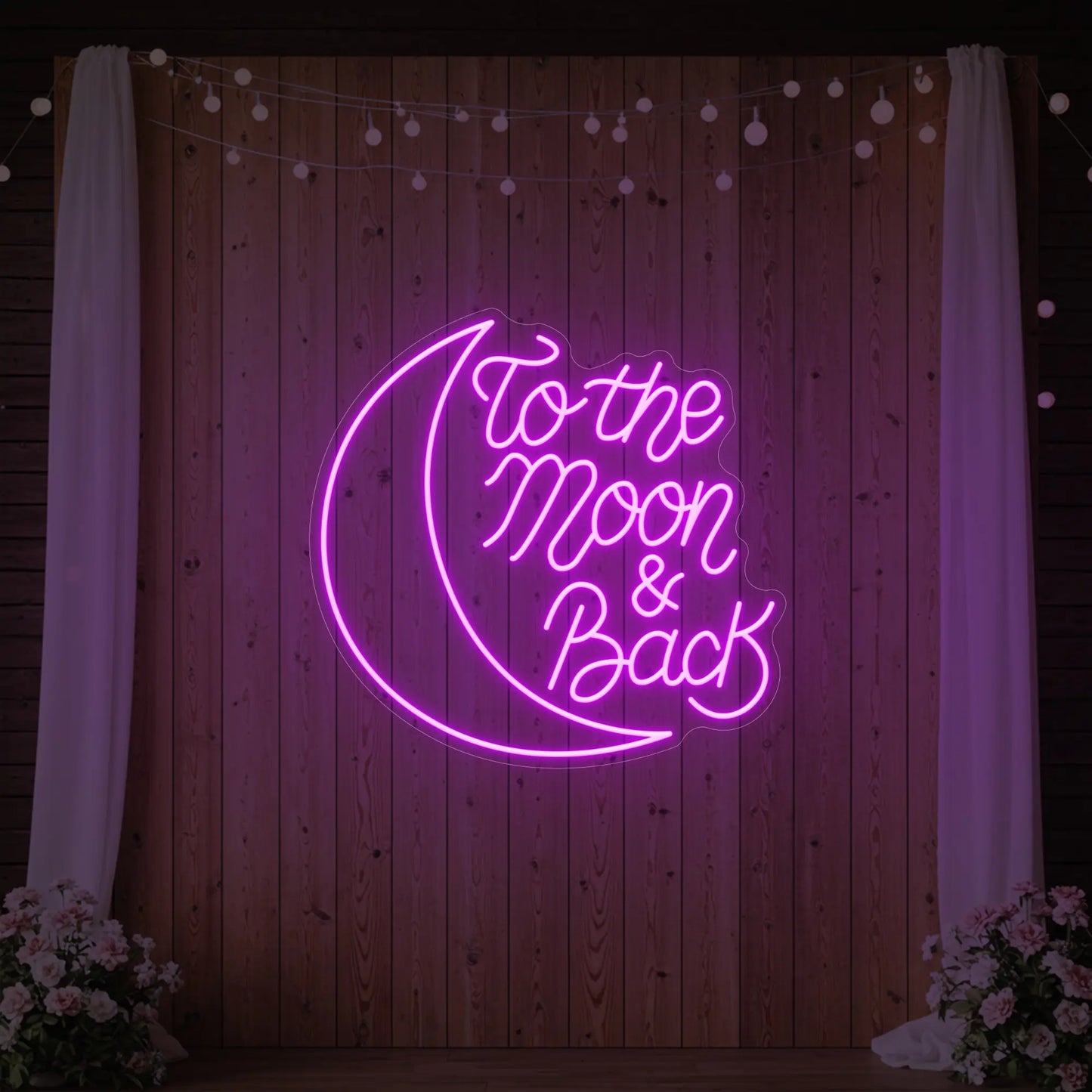 Enseigne néon To The Moon & Back V1